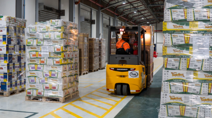 Worker In A Forklift