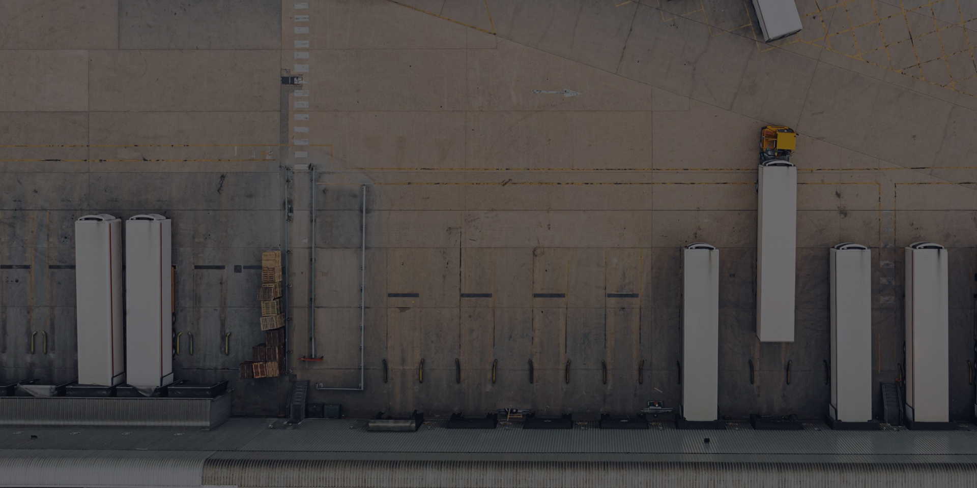 Containers In Front Of Warehouse