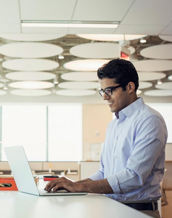 Man Working On A Laptop